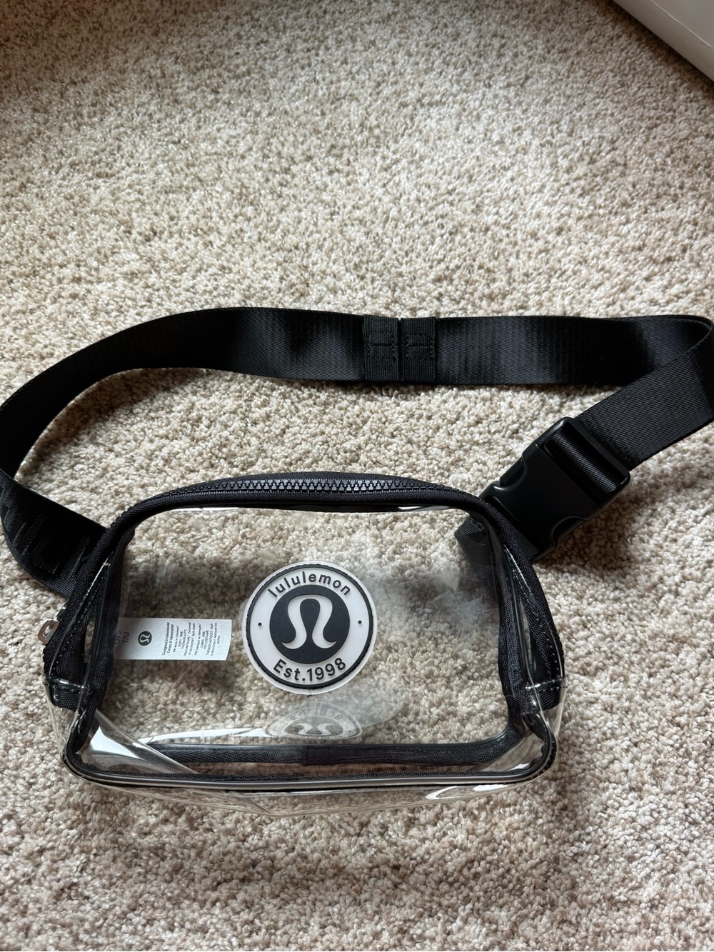 lululemon athletica Clear Belt Bag with Black Trim